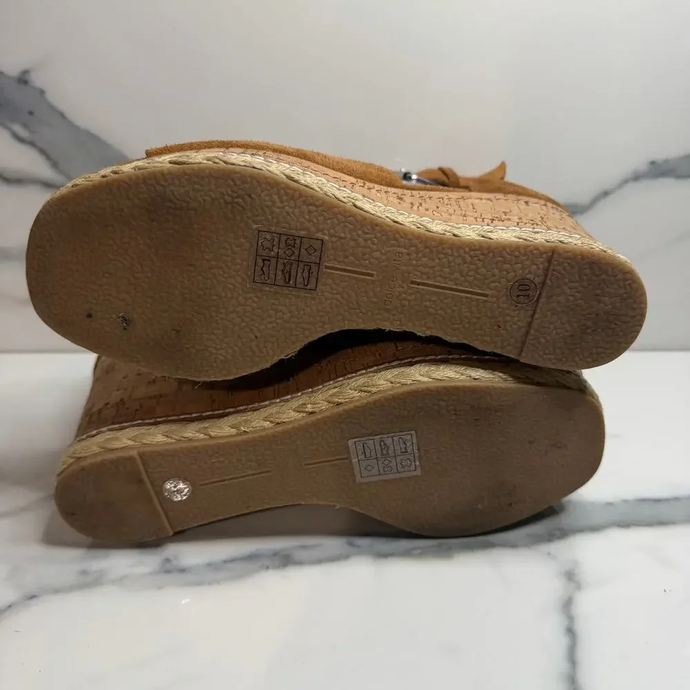 Dolce Vita Women's Brown Suede Otto Sandals Sz 10 Platform Wedge Festival Boho